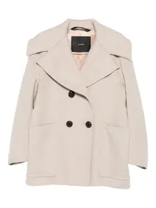 Кашемировый двубортный пиджак MAX MARA, нейтральный