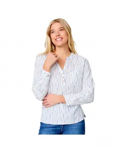 Женская легкая струящаяся рубашка с длинным рукавом Free Country, белый