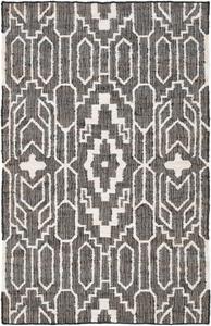 Ковер SAFAVIEH, 92 x 153 см, Natural Fiber Collection, Black & Ivory, ручной работы из джута, идеально для помещений с высокой проходимостью: прихожая, гостиная, спальня (NFB750Z)