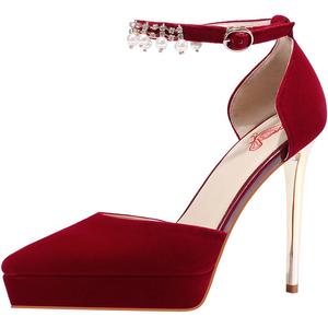 Lan Miao Туфли на тонком каблуке 12 см, женские, бордовые