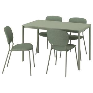 Стол и 4 стула VIHALS/VIHALS IKEA, 125x74 см, цвет green green/green tibbleby grey-green