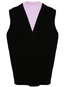 Многослойный трикотажный топ JIL SANDER, черный