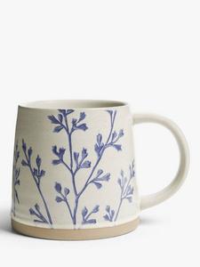 Woodland Floral глазурованная керамическая кружка для цветов, 450 мл, Beige/Blue John Lewis, ige/Blue