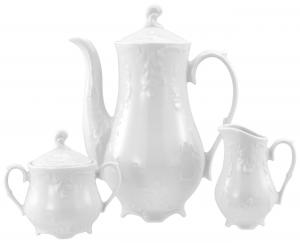 Creatable Кофейный сервиз, белый, в стиле рококо, 3 предмета