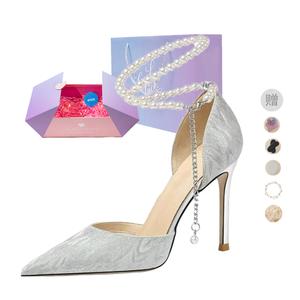 NTOZE Женские туфли на высоком каблуке Silver - серебристая звездчатая коробка (с подарком), цвет Silver Starry Box (Gift Included)