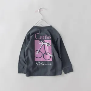 Футболка с длинными рукавами с разнообразными графическими принтами Branshes, цвет 93_Charcoal Gy_Cherry