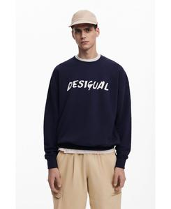 Мужская толстовка с текстурированным логотипом Desigual, Navy blue