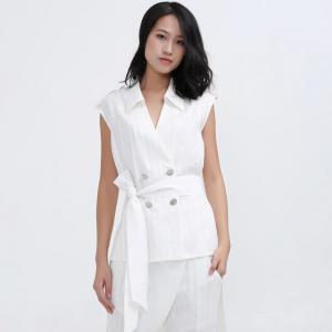 Длинный жилет из двух материалов Smart And Joy, белый