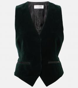 Бархатный жилет Victoria Beckham, Forest Green