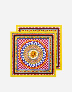 Набор из 2 льняных салфеток Dolce&Gabbana, мультиколор