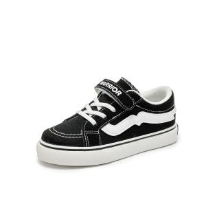 Износостойкие дышащие нескользящие низкие детские кроссовки canvas WARRIOR, черный