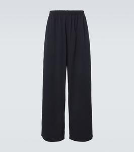 Хлопковые брюки с широкими штанинами Balenciaga, 4063-Ink/ Navy Blue