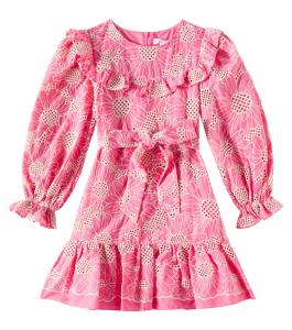 Платье из вышитой хлопковой вуали Patachou, Coral