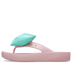 Кроссовки classic platform bow flip flops 'pink teal' Crocs, розовый