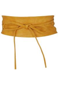 Круглый пояс из искусственной кожи с завязками на талии KRISP, желтый