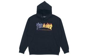 Капюшон Свободного Покроя Толстовка Японская Версия Унисекс Черный Thrasher