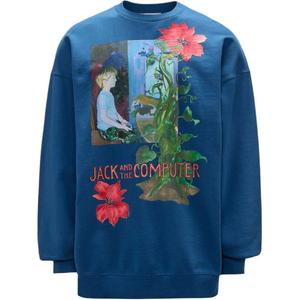 Графический принт Свитшот с круглым вырезом JW Anderson, синий