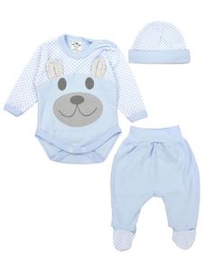 TupTam Детский боди, комбинезон и шапочка, комплект одежды светло-голубого цвета