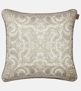 Подушка из хлопкового жаккарда с цветочным узором Etro, Neutral
