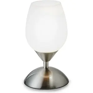 Настольная лампа E14 с сенсорным управлением, регулируемая по яркости, ночник, настольная лампа для кабинета и гостиной B.K.Licht, серебристый