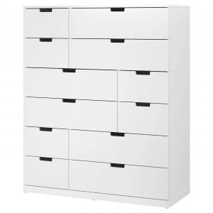 Комод с 12 ящиками NORDLI IKEA, 120x145 см, белый
