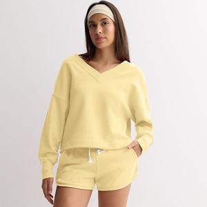 Толстовка с двойным V-образным вырезом из махры для подростков So, Lemon Mist