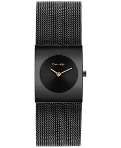 Женские часы CK Pulse Black с сетчатым браслетом из нержавеющей стали с ip-покрытием, 21,5 мм Calvin Klein, black