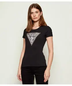 Футболка с треугольным питоном Slim fit Guess Jeans, черный