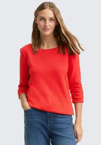 Толстовка TOM TAILOR DENIM MIT RAFFUNGEN, Brilliant Red/Red