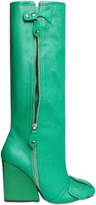 Женские сапоги-слипы LEMONADE на танкетке до колена, модные, Green