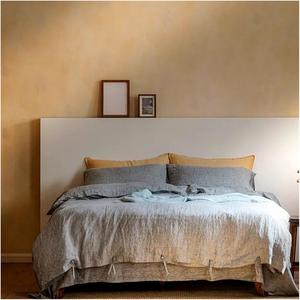 YUSIWOAL Комплект постельного белья из натурального льна, однотонный, мягкий и дышащий