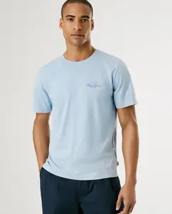 Мужская футболка с коротким рукавом и принтом на спине Pepe Jeans, синий