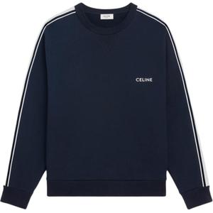 Свободная толстовка из хлопкового флиса Celine, темный синий