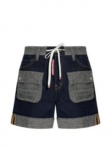 Карго-шорты с карманами и кулиской Dsquared2, синий