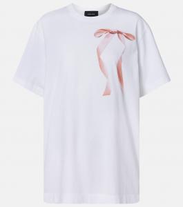 Футболка из хлопкового джерси с принтом Simone Rocha, White/Pink