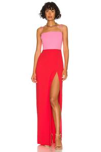 Платье Amanda Uprichard X REVOLVE Avani Gown, цвет Shocking Pink & Crimson