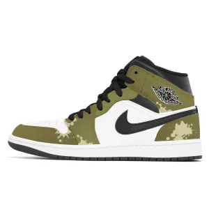 Jordan Кроссовки баскетбольные Air 1 Dust, Lichen Abrasion Resistant Mid top Vintage мужские Olive Green