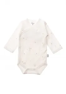 Боди Liliput с запахом, практичной планкой на кнопках и звездным принтом, цвет Ecru