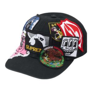 Supreme Хлопковая бейсболка унисекс оливковый камуфляж черный красный морская синева, Black