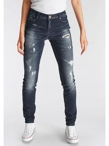 Джинсы облегающего кроя темно-синего цвета alife and kickin