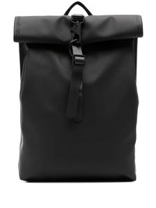 Rains мини-рюкзак Rolltop Rucksack с тисненым логотипом, черный