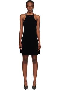 Пористая мини-платье в стиле ретро Courrèges, черный