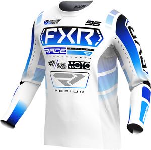 Мотокроссовая майка FXR podium 2025, White/Black/Blue