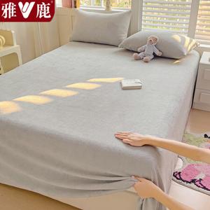 Yalu Простыня 160х230 см из молочного велюра, утолщенная, цвет C Light Gray