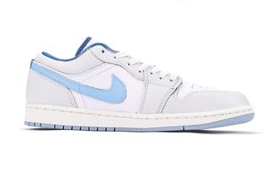Кроссовки Air Jordan 1 Vintage Basketball Shoes Men Low-top White/Blue, серый/синий