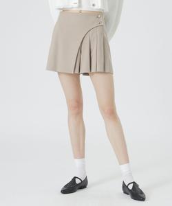 Асимметричная плиссированная юбка Loveless, цвет Beige