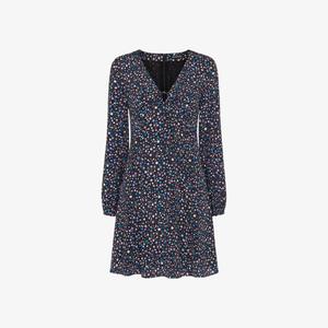 Тканое платье мини с цветочным принтом Painted Garden Whistles, черный