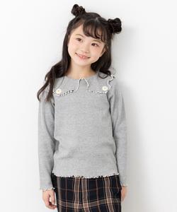 Топ с длинными рукавами и большим воротником в рубчик Chil2, цвет Gray