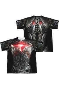 Футболка молодежная с коротким рукавом Justice League, принт "Кибергон" (спереди и сзади) Gildan, белый