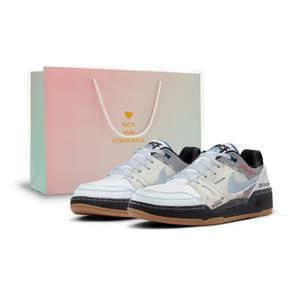 Полноразмерные устойчивые к истиранию низкие кроссовки для скейтбординга мужские blue white Nike, синий белый